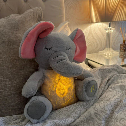 4-Mode Breathing Elephant/ Bunny Plush – Soothing Music & Light Sleep Companion