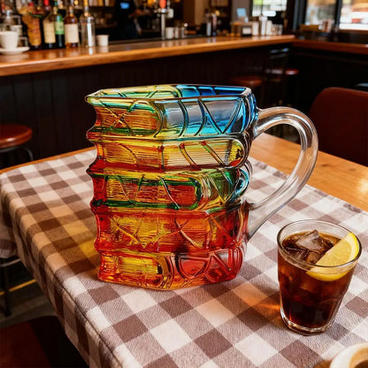 3D Book Mug – Glass Coffee & Tea Cup for Book Lovers