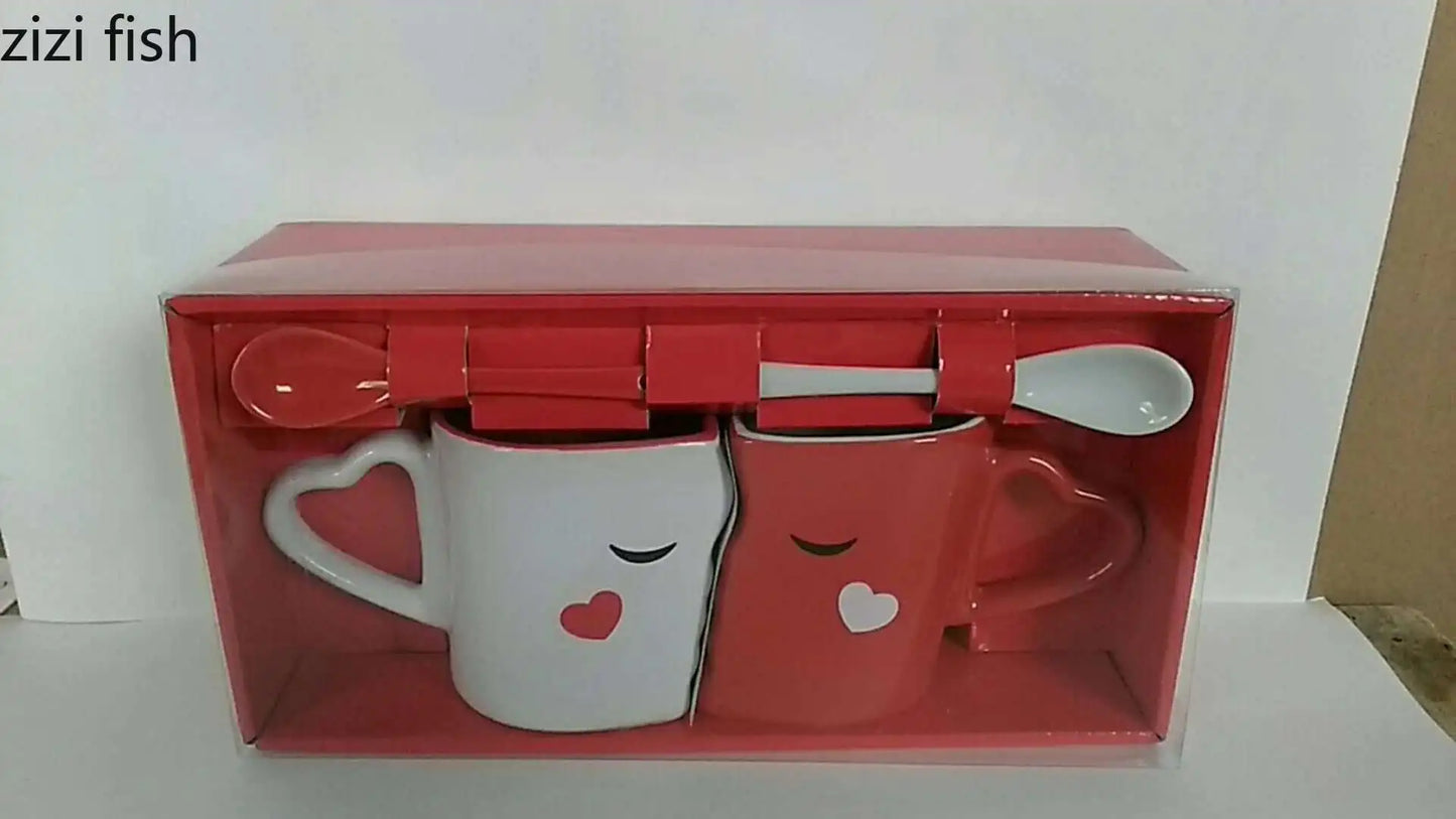 2-Piece Couple’s Ceramic Mug Set – Coffee & Tea Cups
