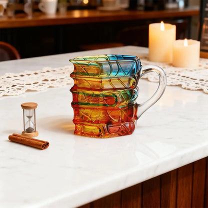 3D Book Mug – Glass Coffee & Tea Cup for Book Lovers