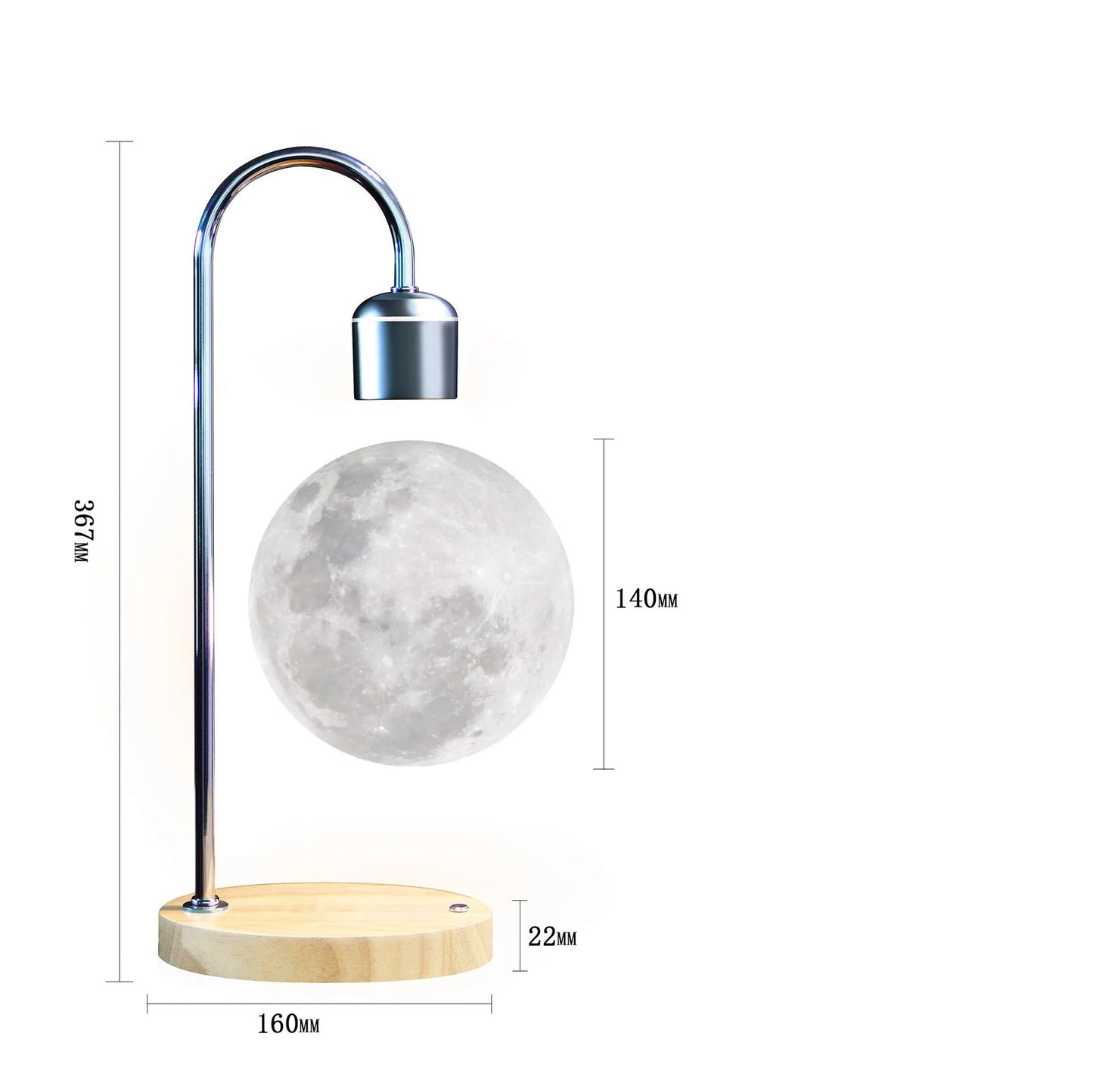LunaFloat™ Levitating Moon Lamp with Wireless Charging