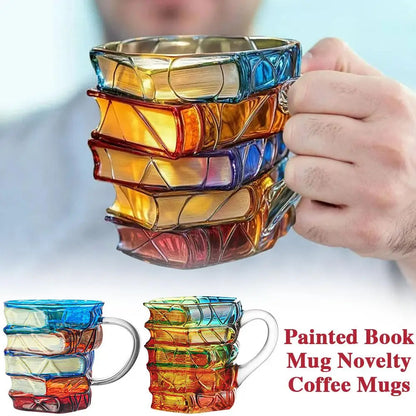 3D Book Mug – Glass Coffee & Tea Cup for Book Lovers