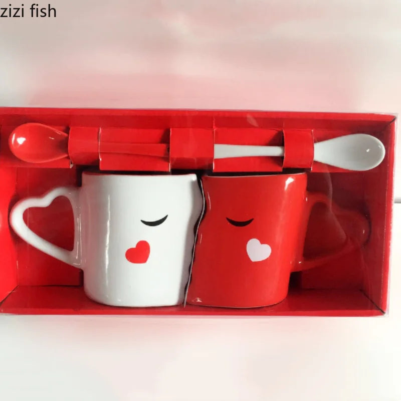 2-Piece Couple’s Ceramic Mug Set – Coffee & Tea Cups