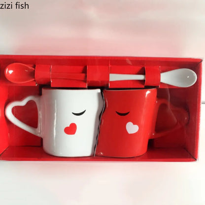 2-Piece Couple’s Ceramic Mug Set – Coffee & Tea Cups