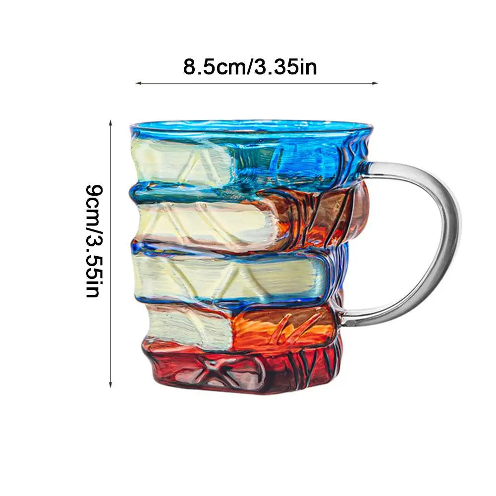 3D Book Mug – Glass Coffee & Tea Cup for Book Lovers
