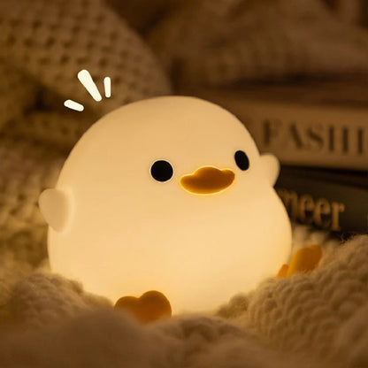 Duck Night Light – Soft Eye-Care LED Lamp for Kids, USB Rechargeable with Timer & Clap Control
