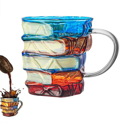 3D Book Mug – Glass Coffee & Tea Cup for Book Lovers