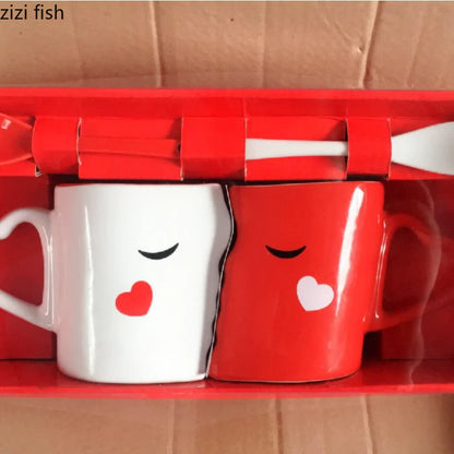 2-Piece Couple’s Ceramic Mug Set – Coffee & Tea Cups
