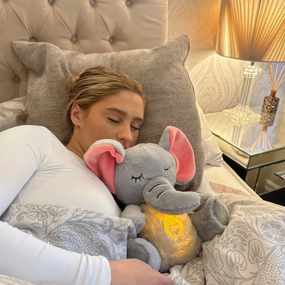 4-Mode Breathing Elephant/ Bunny Plush – Soothing Music & Light Sleep Companion