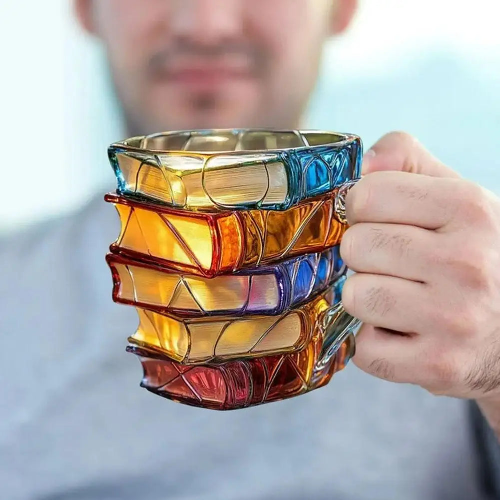 3D Book Mug – Glass Coffee & Tea Cup for Book Lovers
